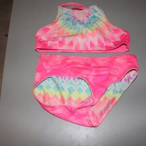 Multi Color Reversibile  2 Pcs Justice Bikini Swimsuit Size 14